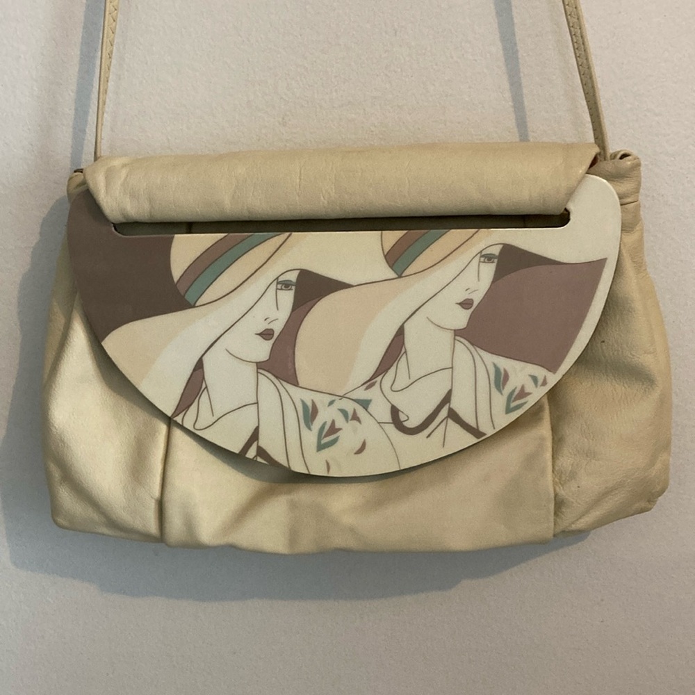 VINTAGE 1980’s leather handbag purse clutch Gemini